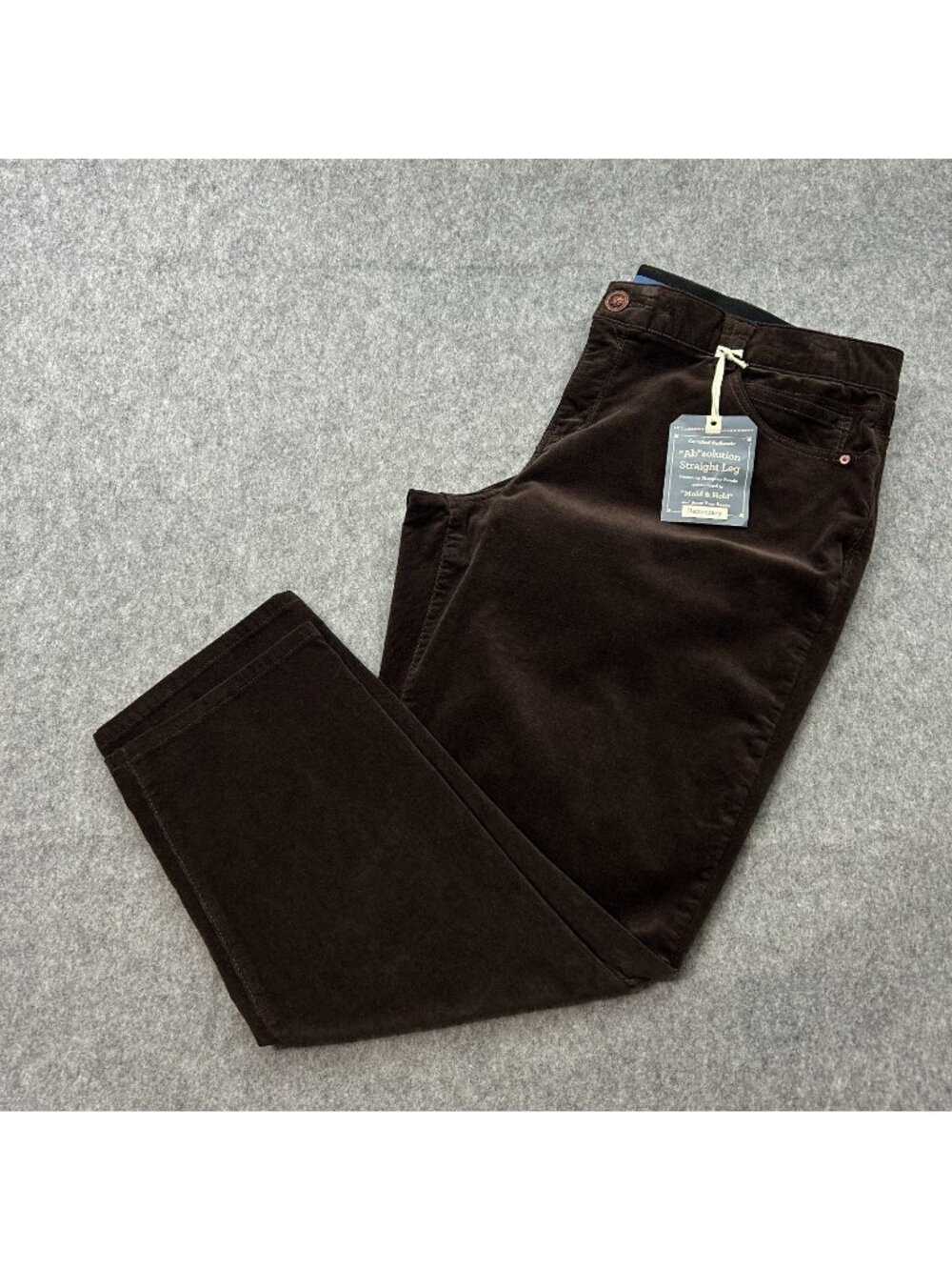 Democracy Ab Solution Straight Leg Corduroy Pants Women's Sz 22W Dark Roast NWT